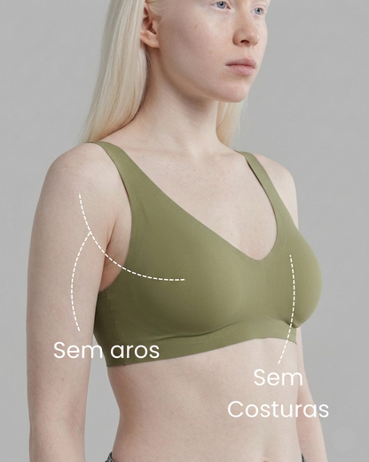 Sutiã Valentina Comfort Sem Costura e Sem Aros com Alça Fina e Bojo removível