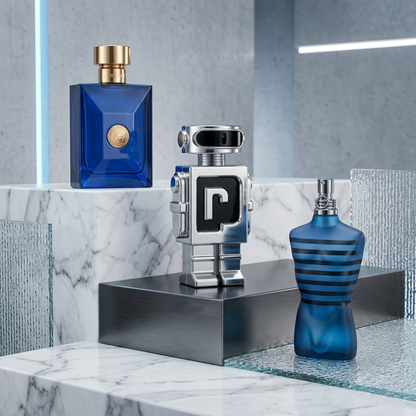 Combo de 3 Parfums Versace DYLAN BLUE, Paco Rabanne PHANTOM et Jean Paul Gaultier ULTRA MALE 100ml