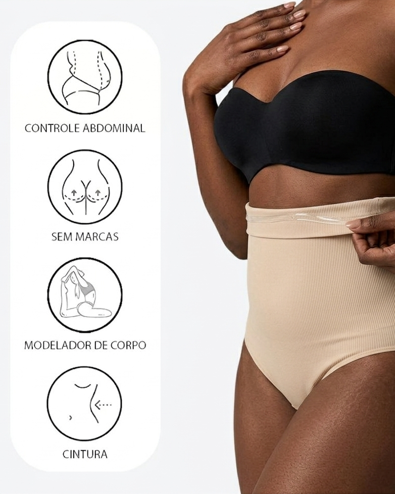 Calcinha Modeladora Lavínia de Alta Compressão - com Faixa de Silicone