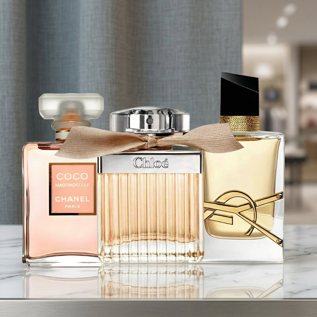 3-Piece Fragrance Set: Chanel Coco Mademoiselle + Yves Saint Laurent Libre + Chloé - 100ml Each