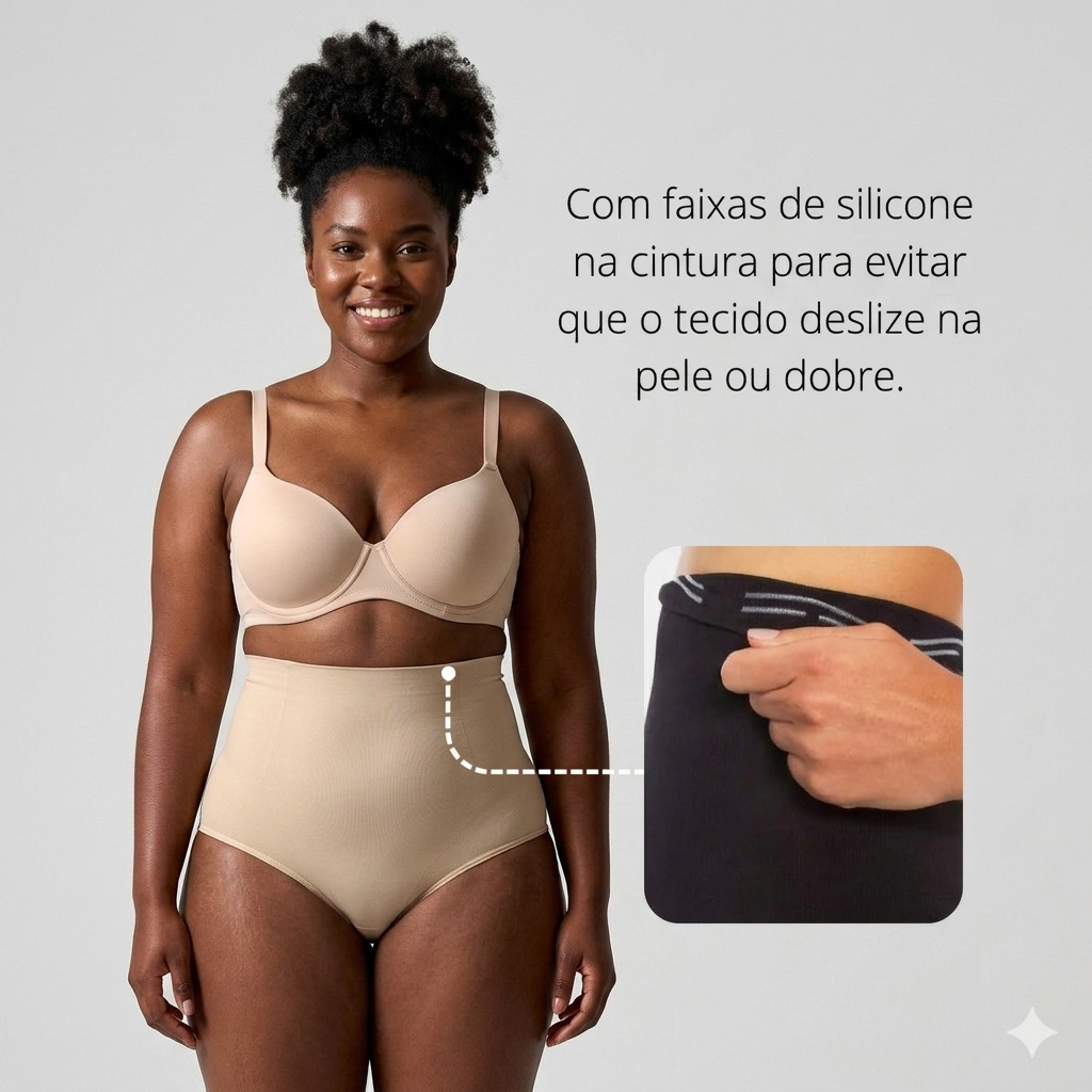 Calcinha Modeladora Lavínia de Alta Compressão - com Faixa de Silicone