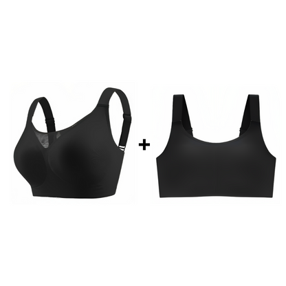 Kit com dois sutias pretos premium da Cygnuss. Modelos com conforto absoluto, ajuste ideal e sustentação para o dia a dia. Aproveite essa oferta promocional exclusiva.