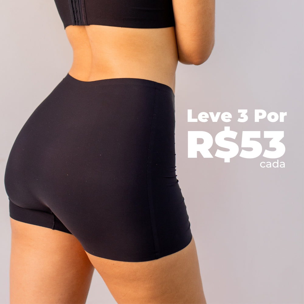 Kit 3 Calcinhas Short Segunda pele - sem Costura