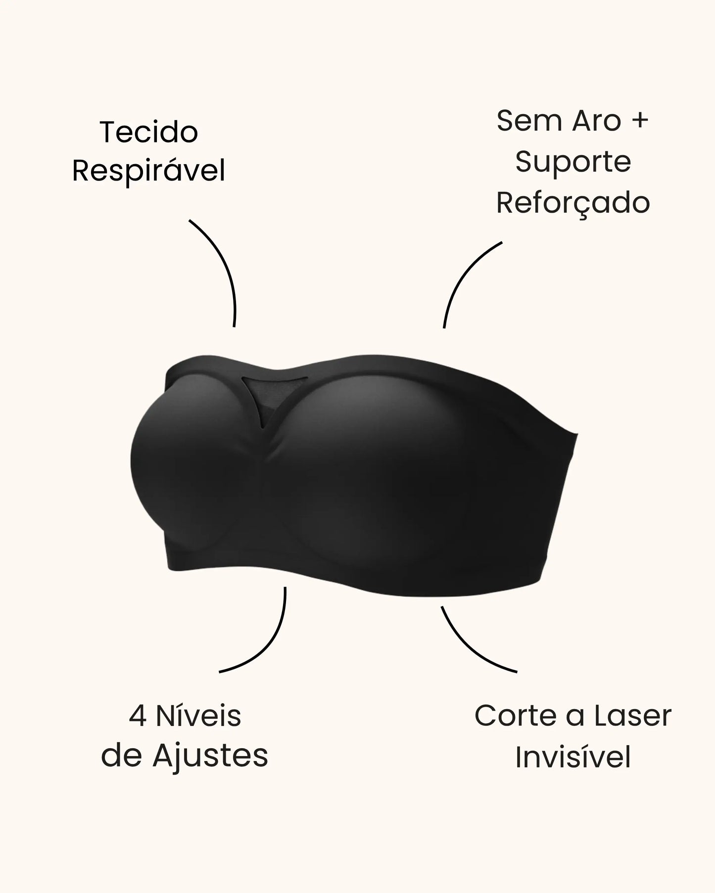 Sutiã Tomara que Caia Sensação - com Bojos Removíveis